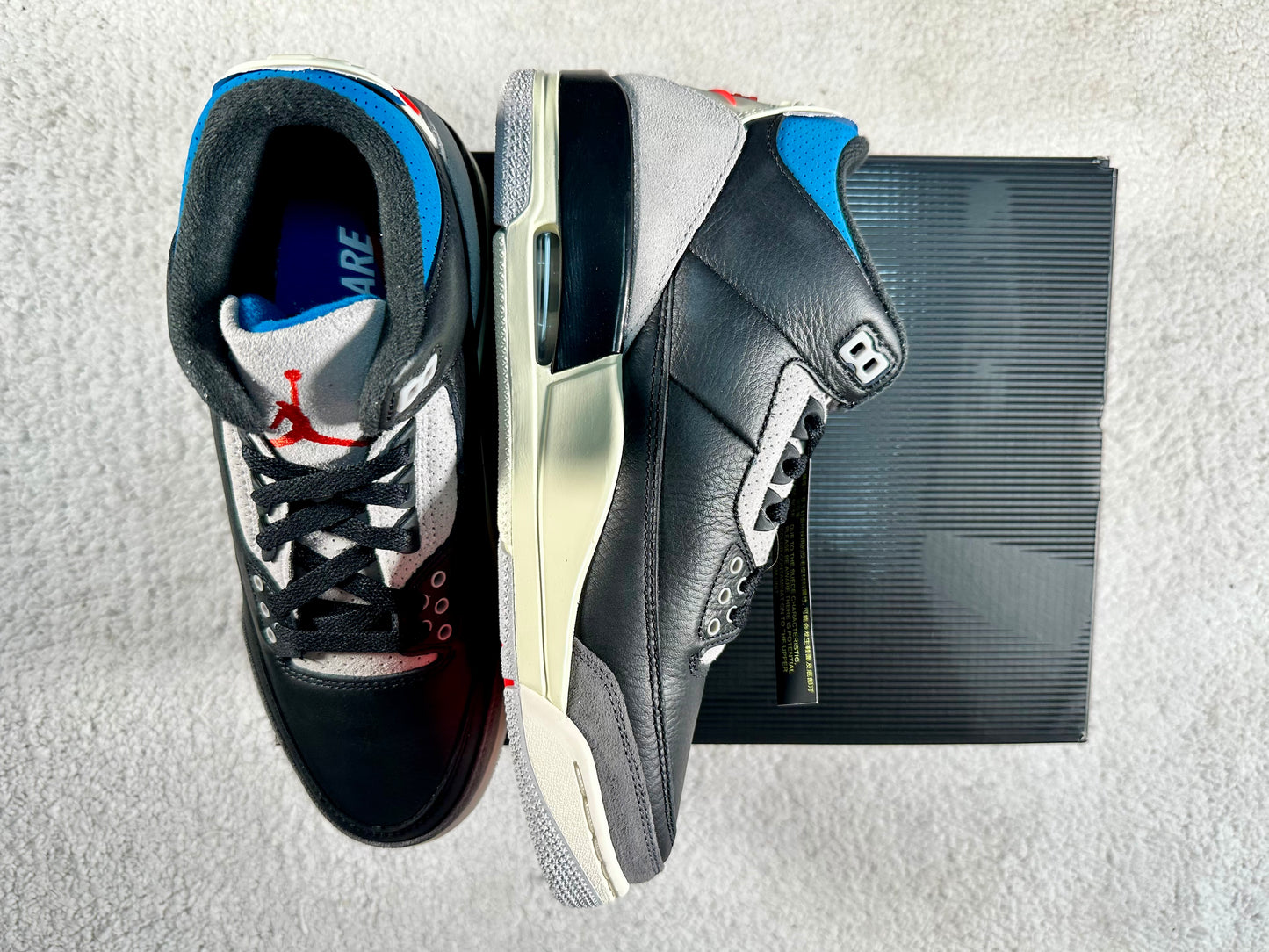 Nike Air Jordan 3 Retro Rare Aire. Talla 25 cms